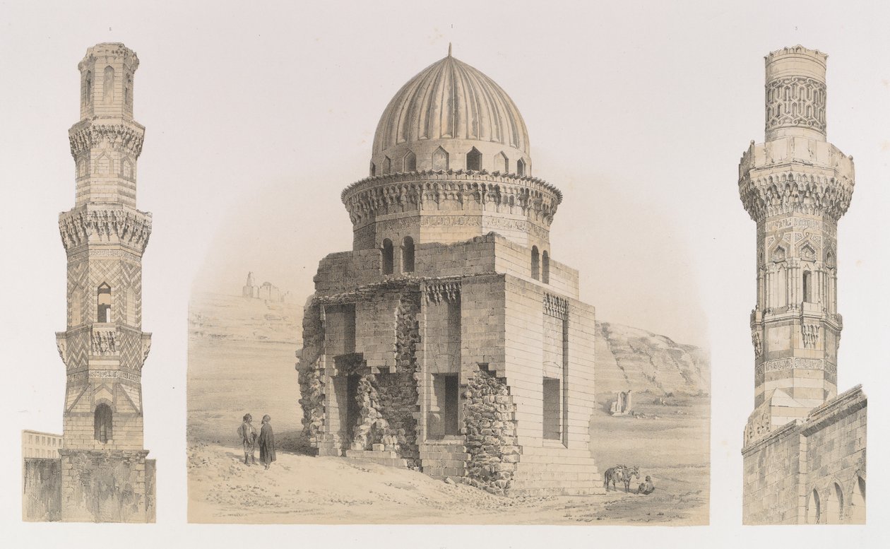 87. Graver og minareter, Kairo, 1843. av Joseph Philibert Girault De Prangey