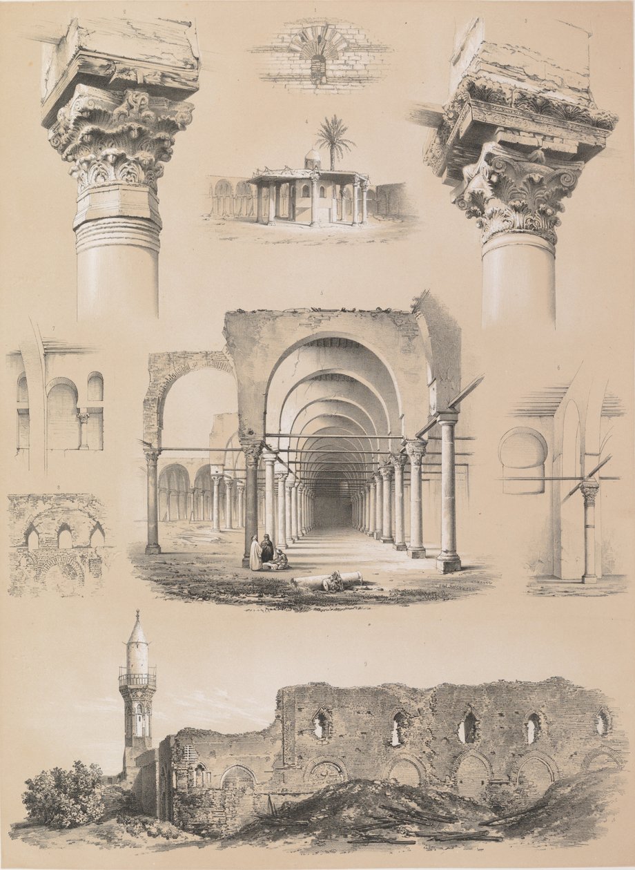 Detaljer, moskeen i Amrou, Kairo, 1843. av Joseph Philibert Girault De Prangey