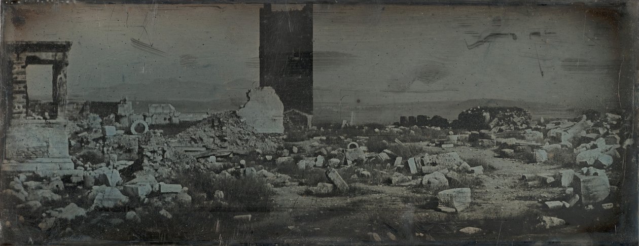 Ruiner og forgrunn, Akropolis, Athen, 1842. av Joseph Philibert Girault De Prangey