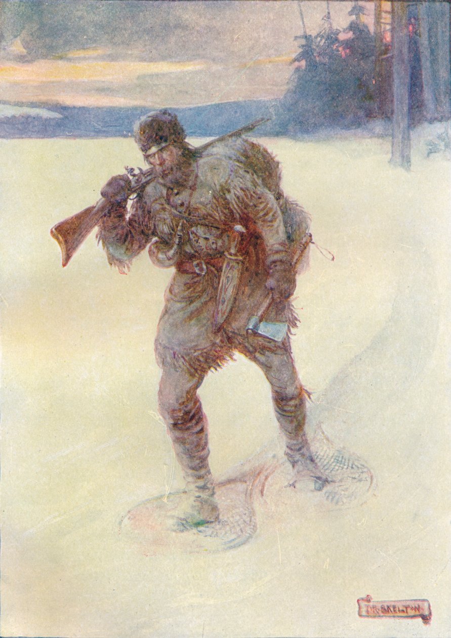 Alone Across The Trackless Snow, c1908, c1920 av Joseph Ratcliffe Skelton