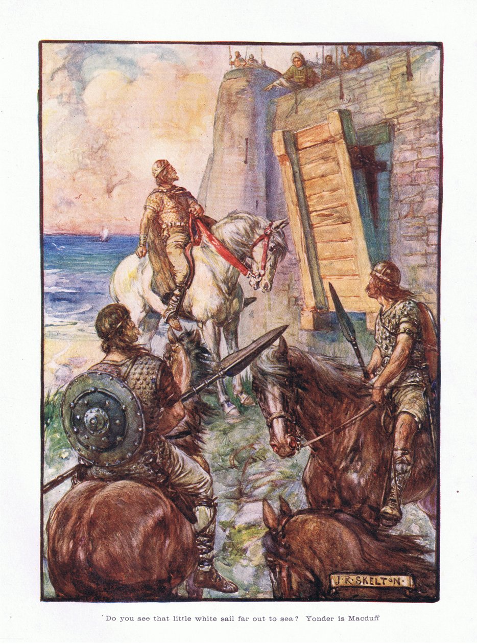 Ser du det lille hvite seilet langt til havs? Yonder er McDuff., 1910 av Joseph Ratcliffe Skelton