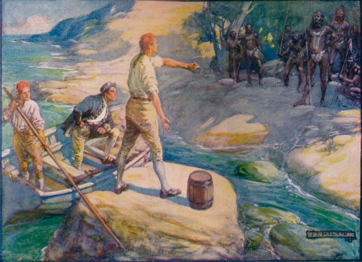 Innfødte samlet rundt dem, c1908, c1920. av Joseph Ratcliffe Skelton