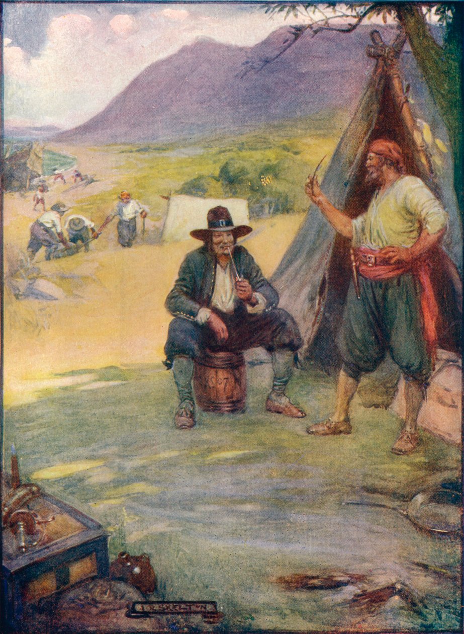 Der nå den store byen Cape Town står, setter de opp teltene og hyttene sine, c1908, c1920. av Joseph Ratcliffe Skelton