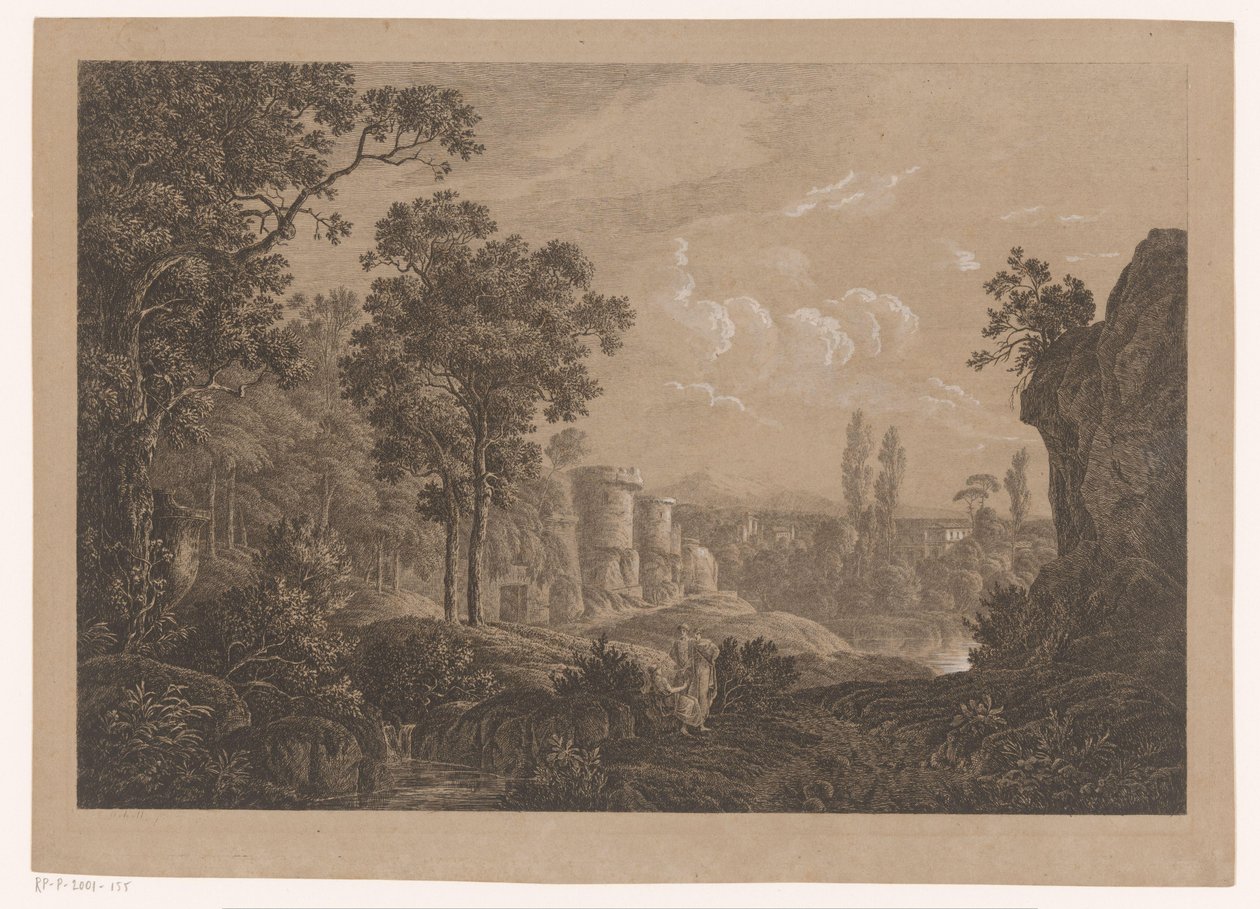 italiensk landskap av Joseph Rebell