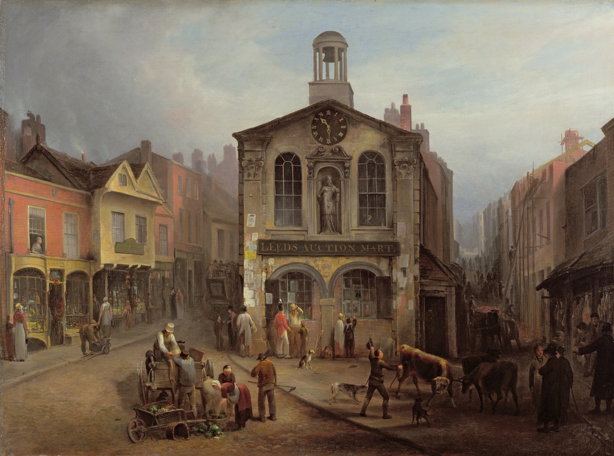 The Old Moot Hall, Leeds, ca. 1825 (olje på lerret) av Joseph Rhodes