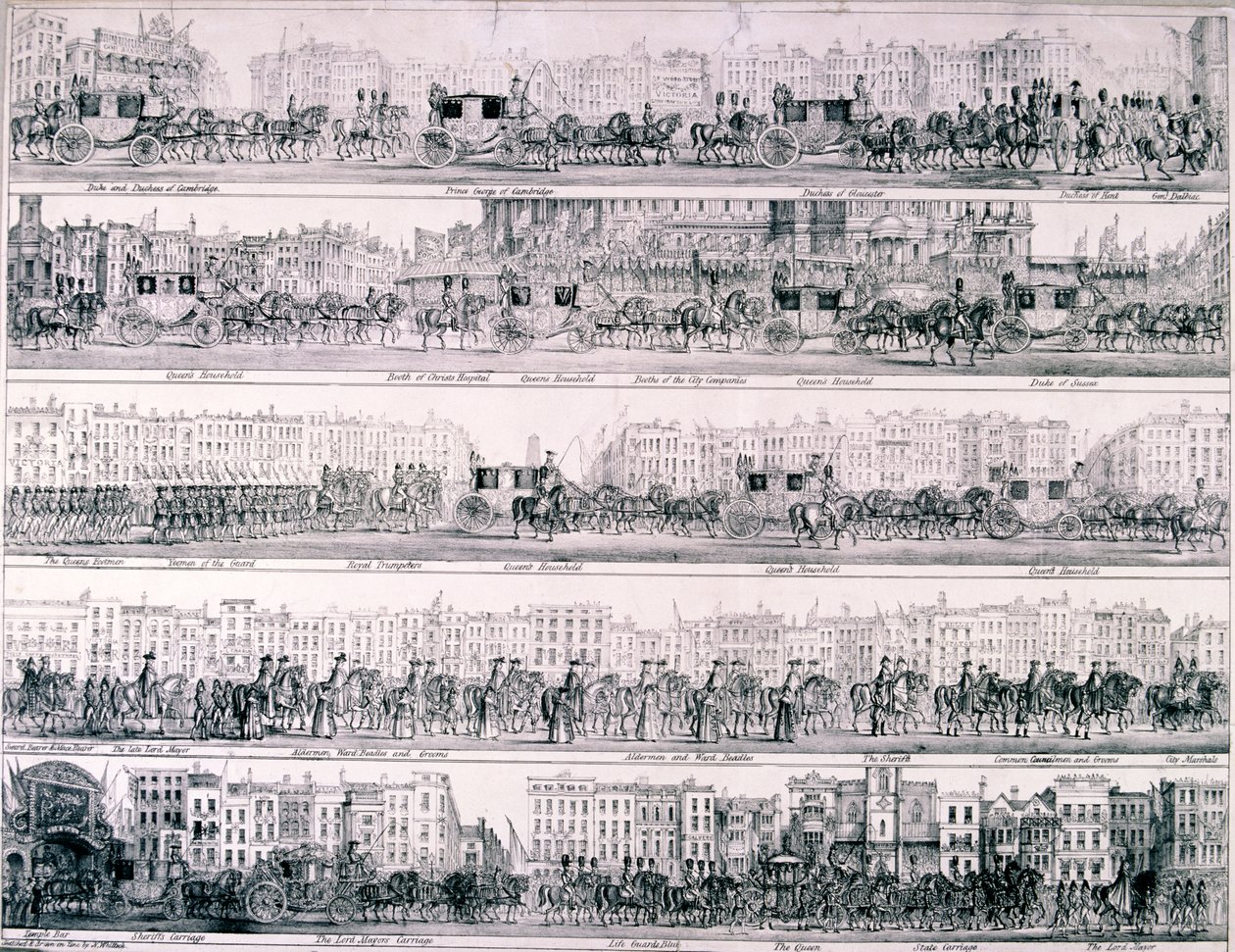 Dronning Victorias fremgang gjennom London, 1837 av Joseph Robins