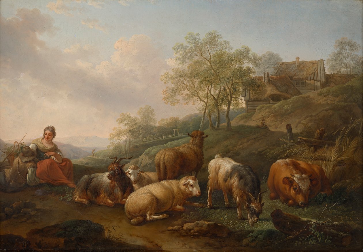 Landskap med beitende storfe av Joseph Roos d. Ä.