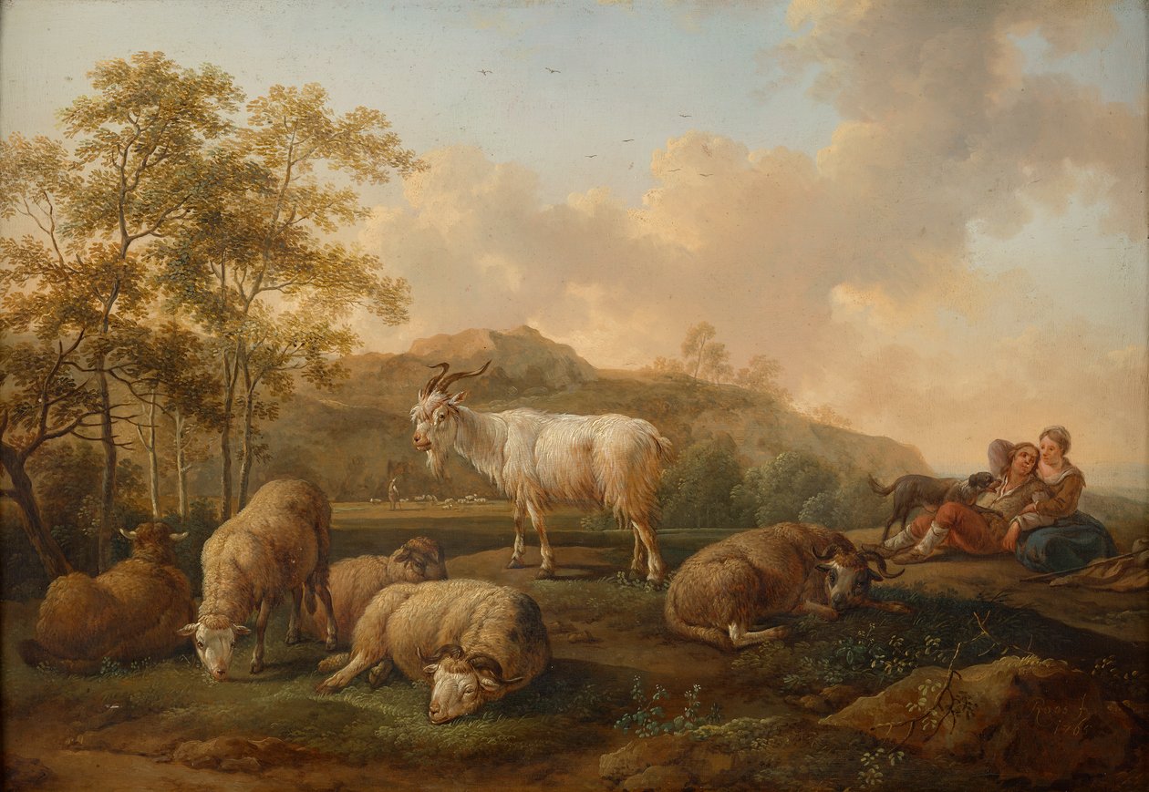 Landskap med beitende storfe av Joseph Roos d. Ä.