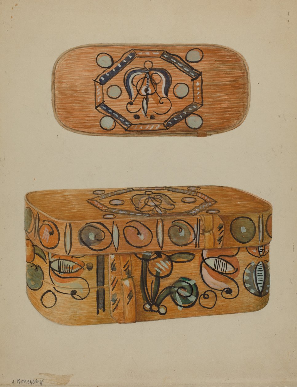 Pa German Box, ca. 1937. av Joseph Rothenberg