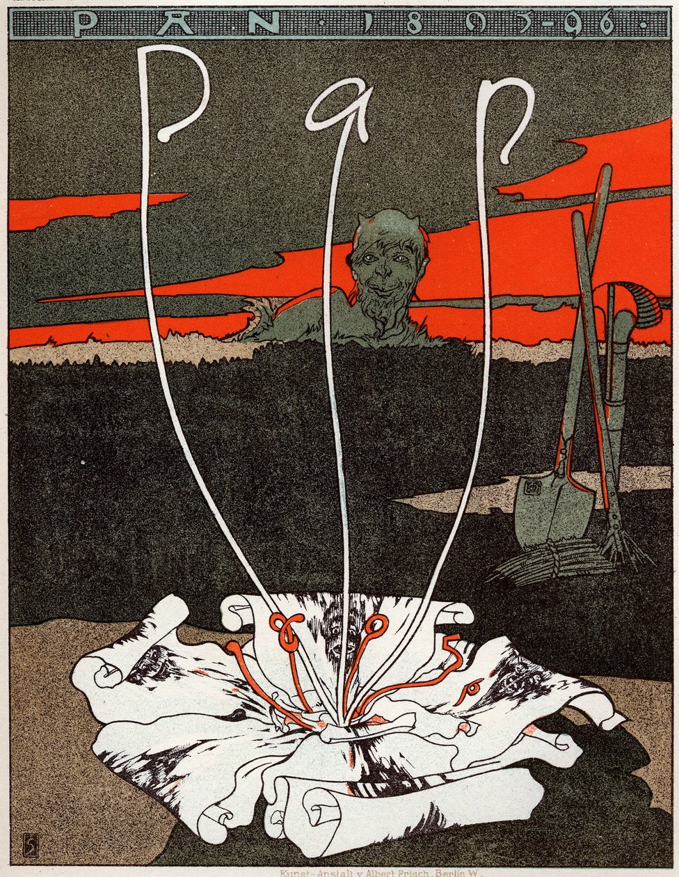Kunst. Pan, magasin i art nouveau-stil. Plakat av Joseph Sattler, Tyskland, ca. 1895 (plakat) av Joseph Sattler