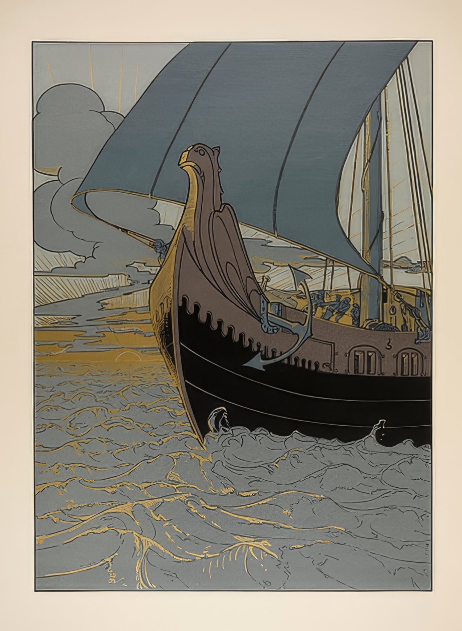 Illustrasjon. Nibelungen. 1898-1901 av Joseph Sattler