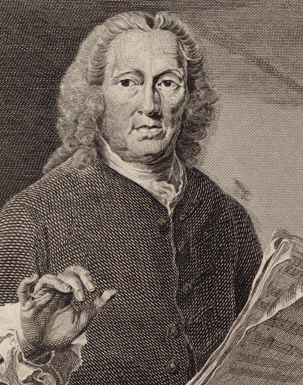 Portrett av sangeren og komponisten Richard Leveridge 1670-1758, 1793. av Joseph Saunders