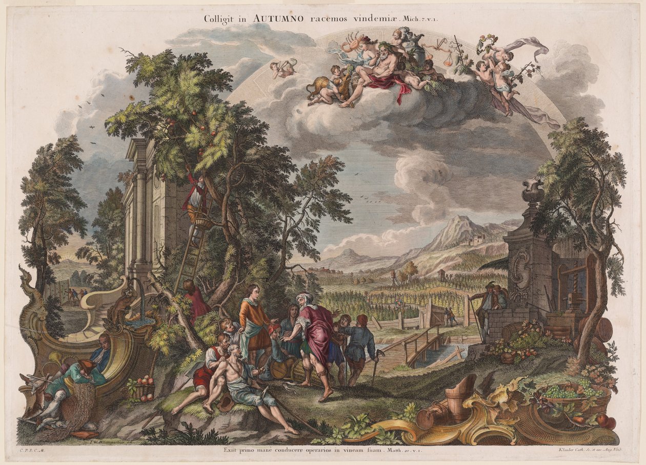 Høst av Joseph Sebastian Klauber, Johann Baptist Klauber, after Johann Wolfgang Baumgartner