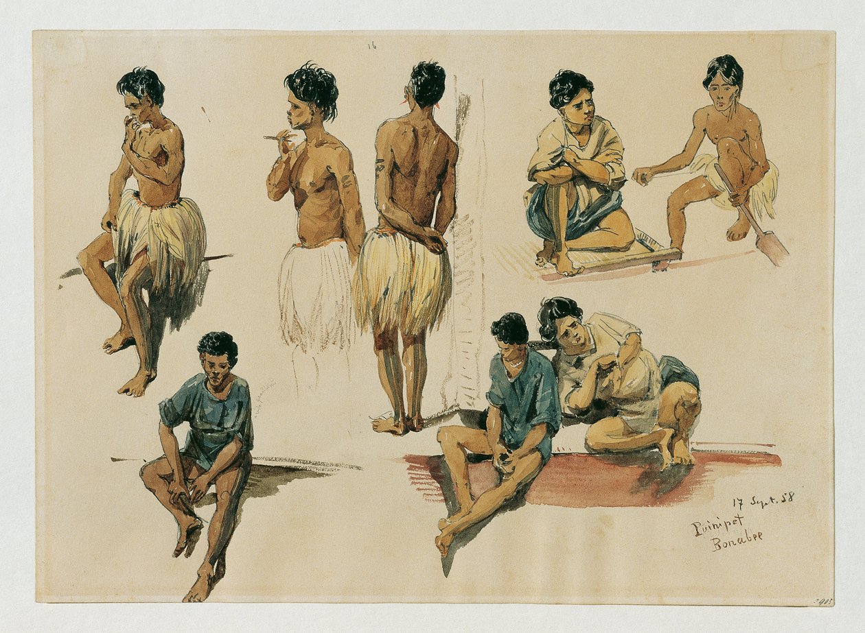 Innfødte fra Puinipet (Ponape) Island, Caroline Islands av Joseph Selleny