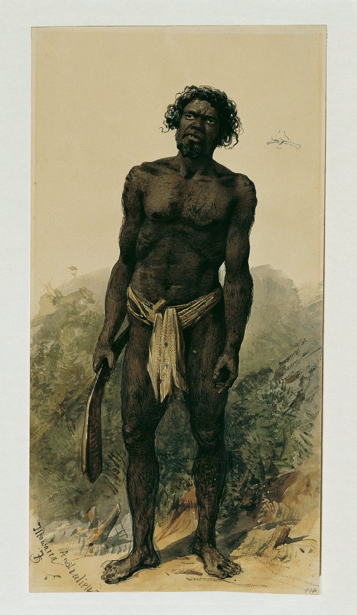 Innfødt med boomerang fra Woolongong (Wollongong), Australia av Joseph Selleny
