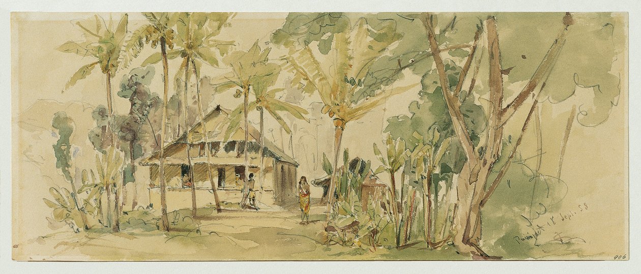 Huset til Roankiddi-sjefen på Puinipet (Ponape) Island, Caroline Islands av Joseph Selleny