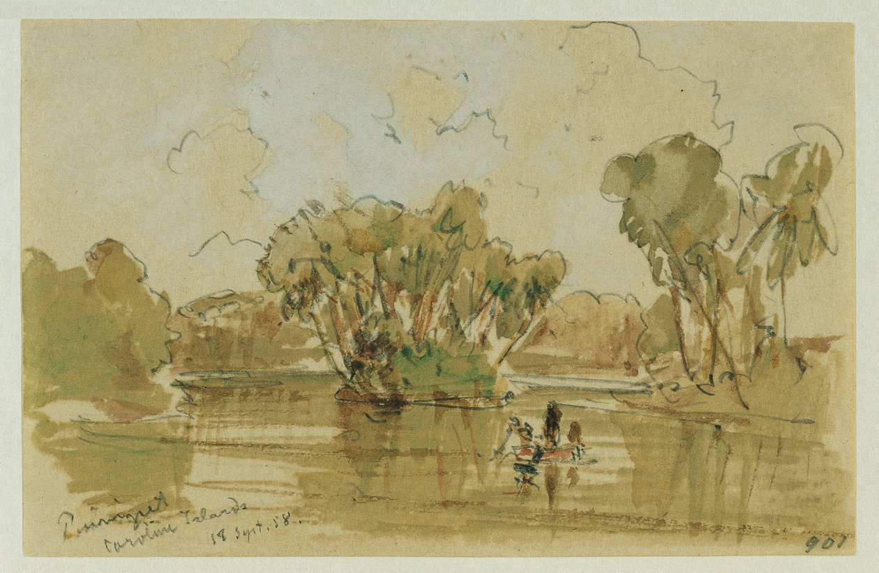 Landskap på Puinipet (Ponape) Island, Caroline Islands av Joseph Selleny