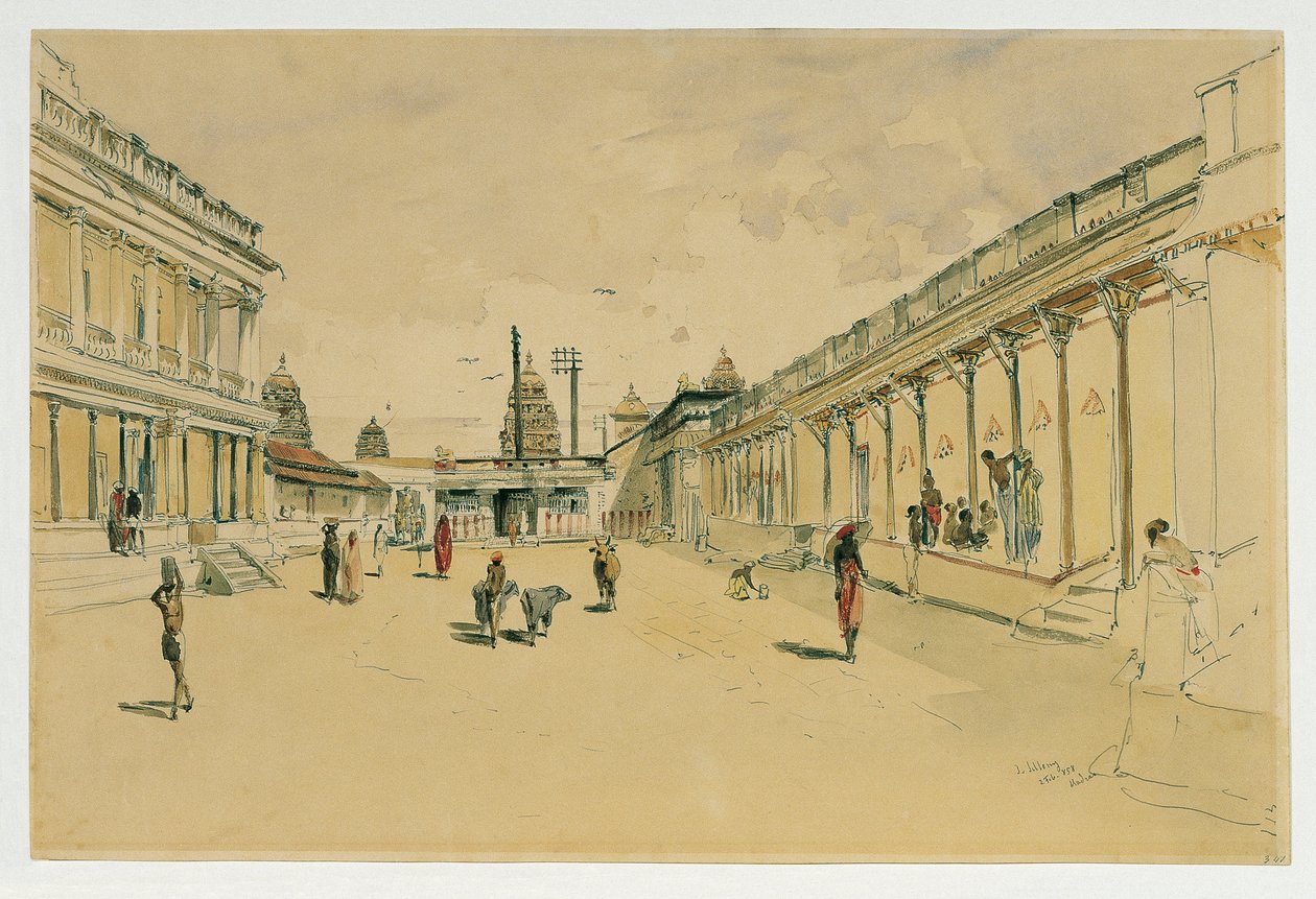 Gate i Madras med et tempel av Joseph Selleny