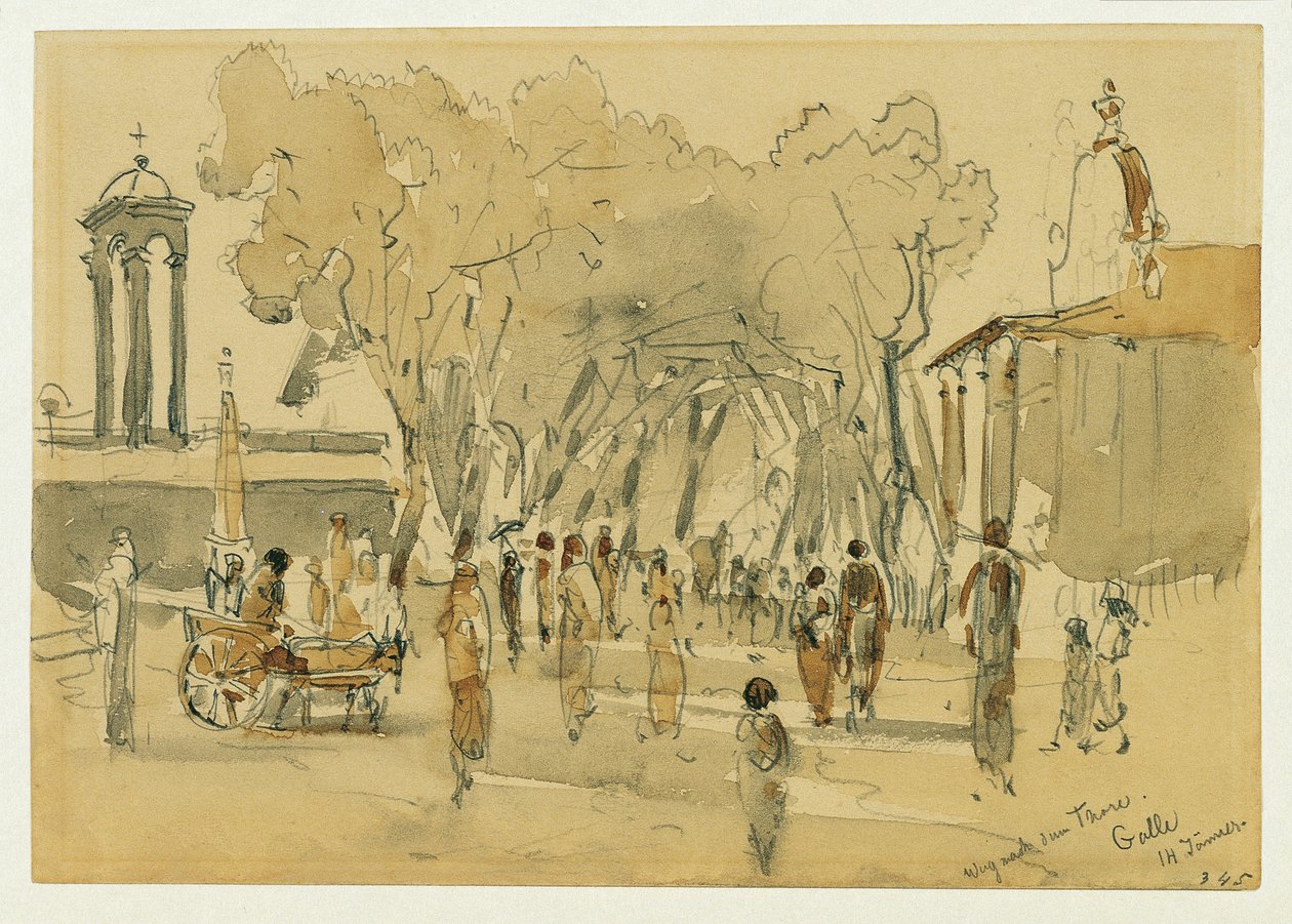 Veien til porten i Point de Galle på Ceylon (Sri Lanka) av Joseph Selleny