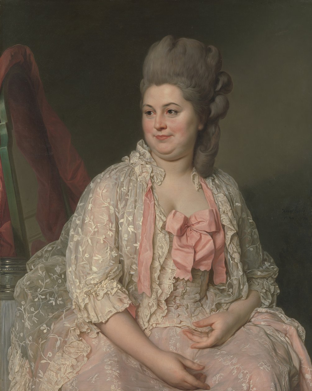 Madame de Saint-Morys Eléonore Elisabeth Angelique de Beauterne, 1742-1824, 1776. av Joseph Siffred Duplessis