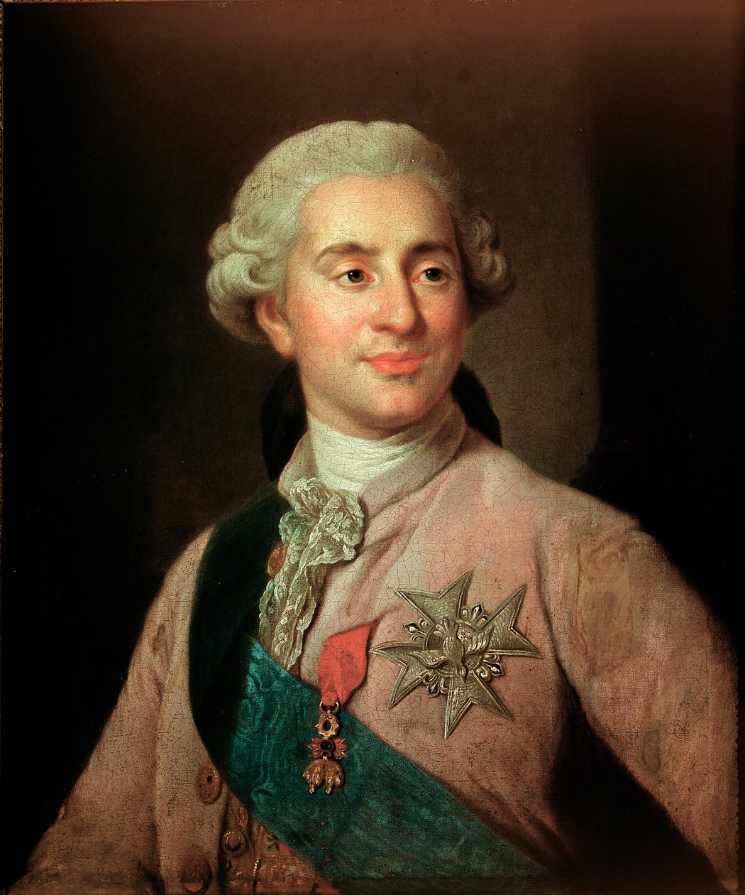 Portrett av kongen av Frankrike Ludvig XVI (1754-1793) iført insigniene til Order of the Golden Fleece-maleri av Joseph Siffred Duplessis (1725-1802) (Joseph-Siffred, Joseph Siffrede, Joseph-Siffrede, Joseph Siffrein, Joseph- Siffrein) 1700-tallet M av Joseph Siffred Duplessis