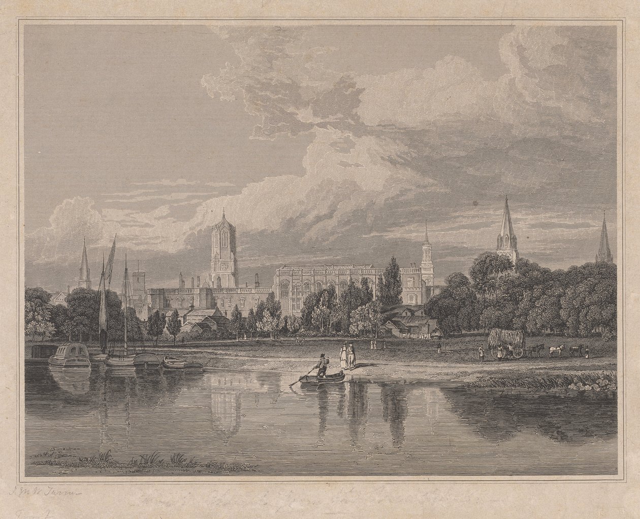 sør Utsikt over Christ Church, etc. fra Meadows... av Joseph Skelton