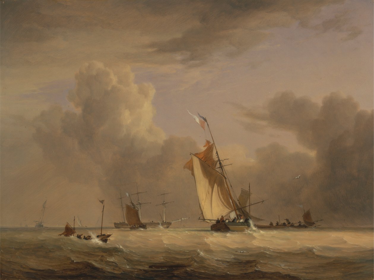 Fishing Smack og andre fartøy i sterk bris av Joseph Stannard