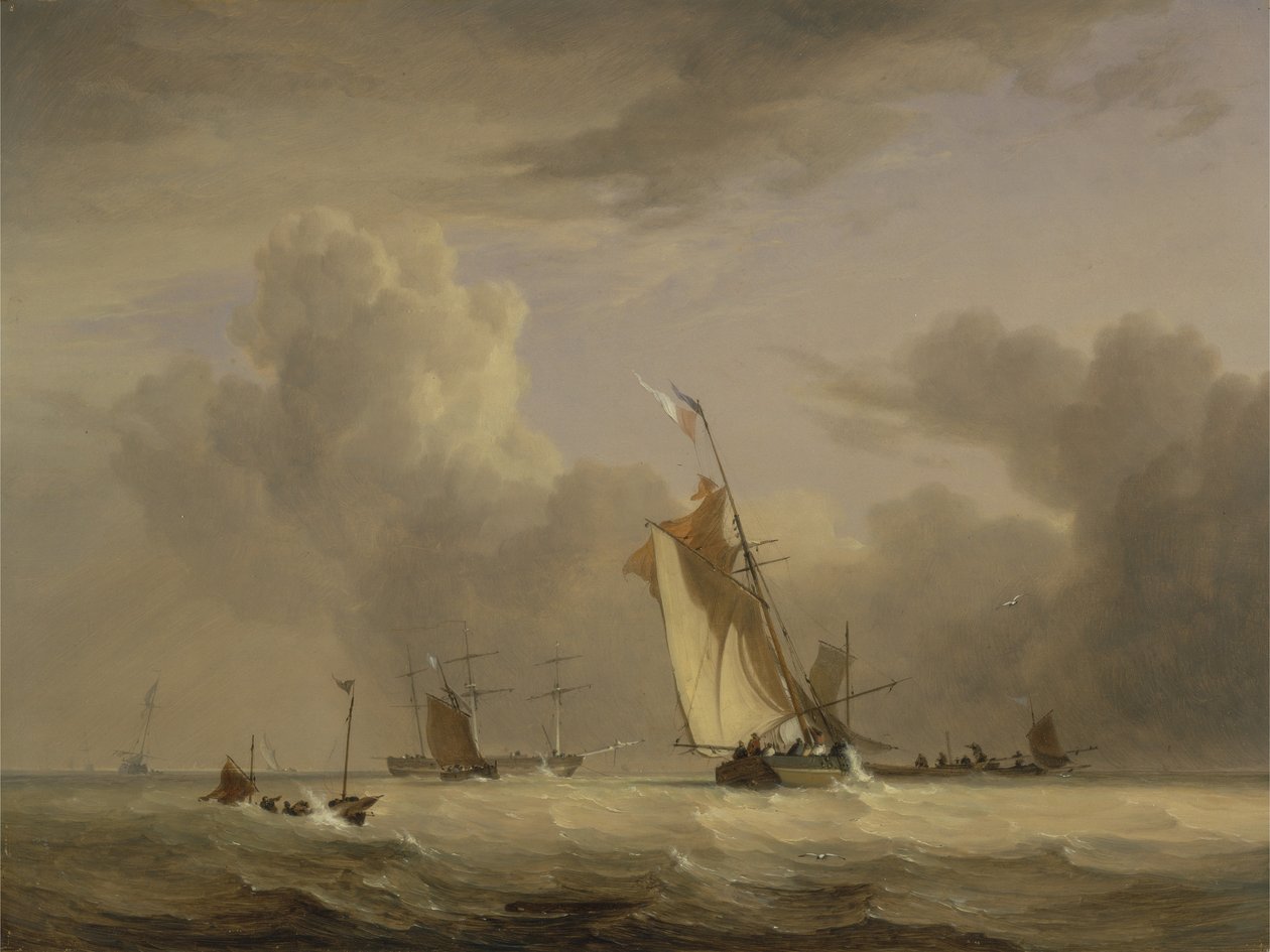 Fishing Smack og andre fartøyer i sterk bris av Joseph Stannard