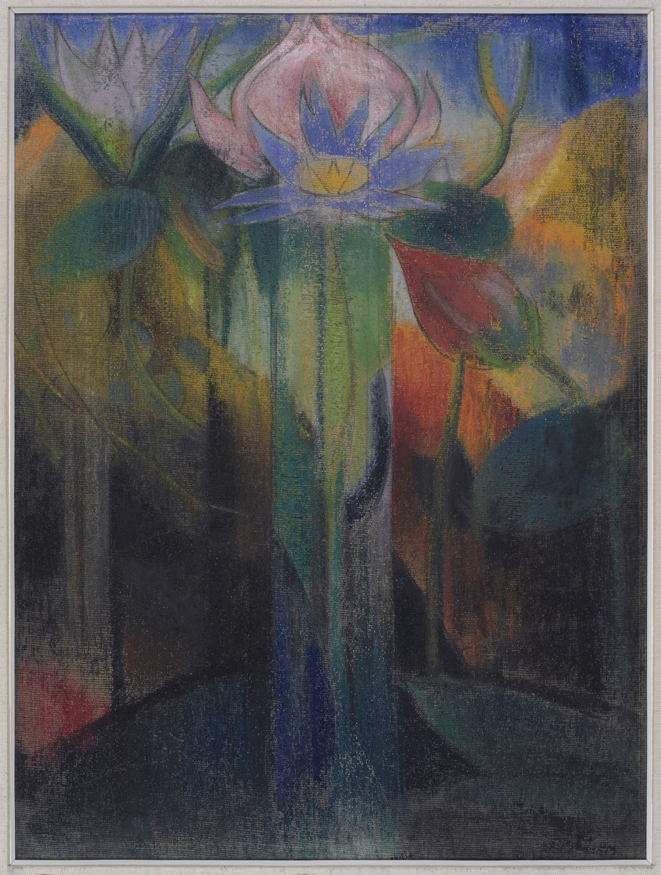 Jungle Foliage, ca. 1918-9 (pastell på gaze-dekket papir) av Joseph Stella
