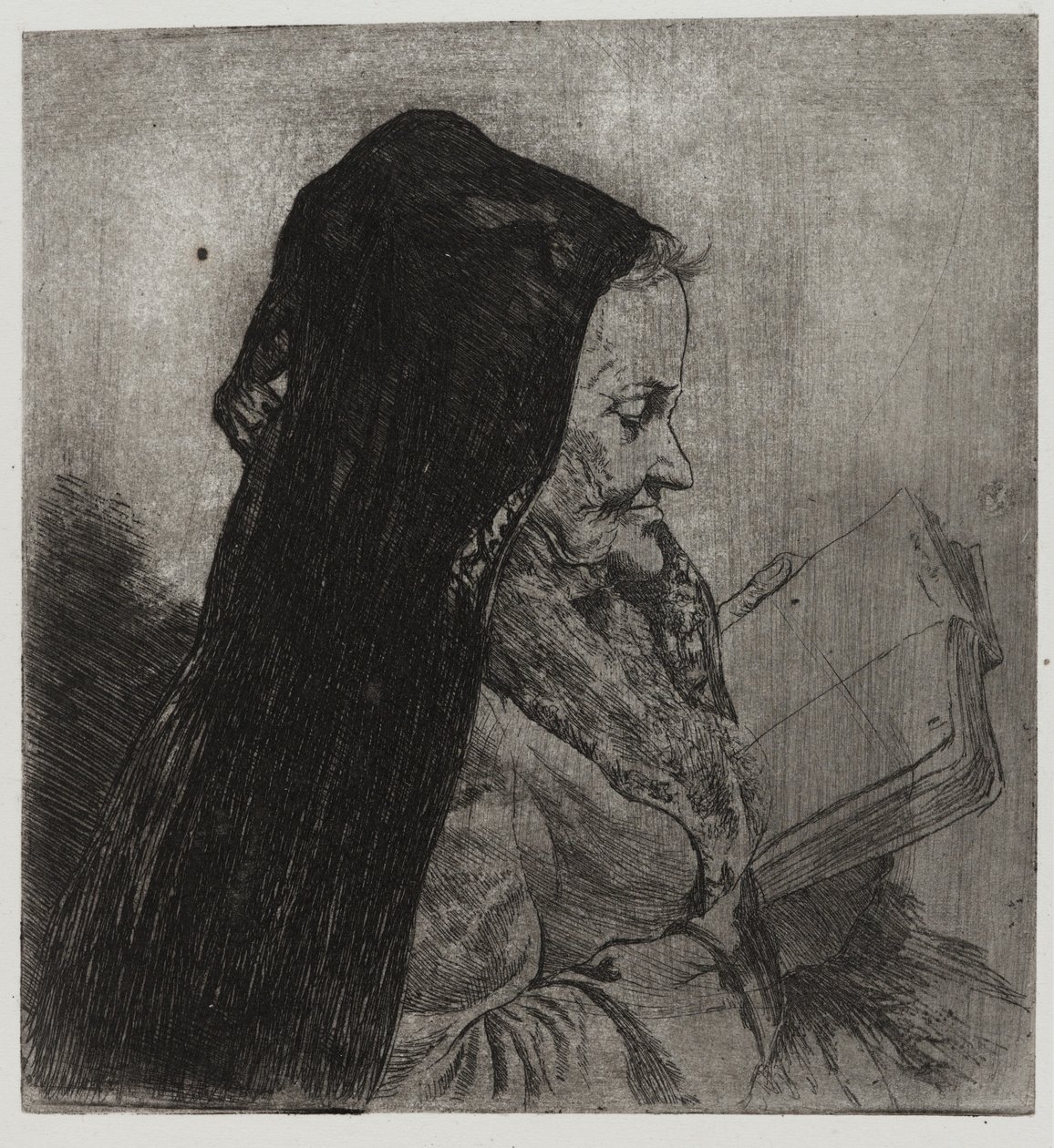 Old Woman Reading, trykt av Sigmund Abeles og Edmond Casarella av Joseph Stella