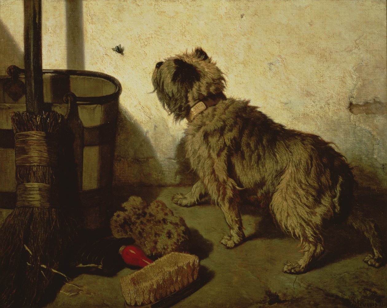 Hunden og fluen, 1856 av Joseph Stevens