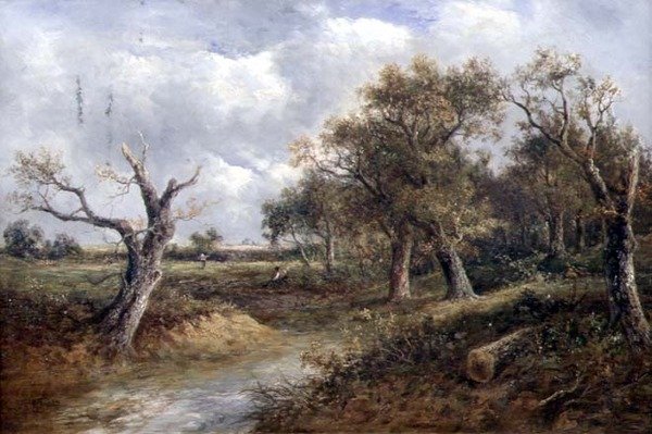Landskap med døende tre (olje på lerret) av Joseph Thors