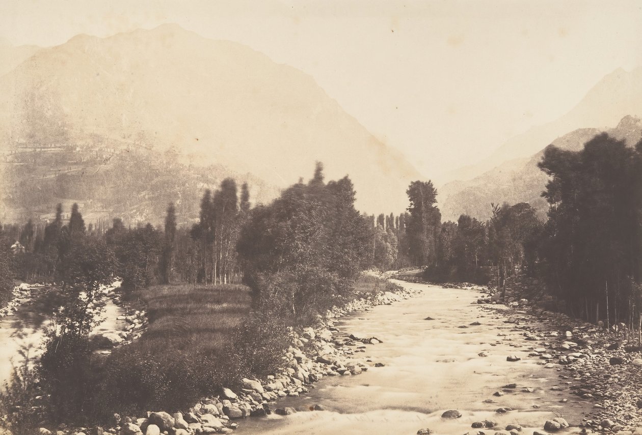 Lur-dalen tatt fra Sasie-veien i St-Sauveur, 1850. av Joseph Vigier