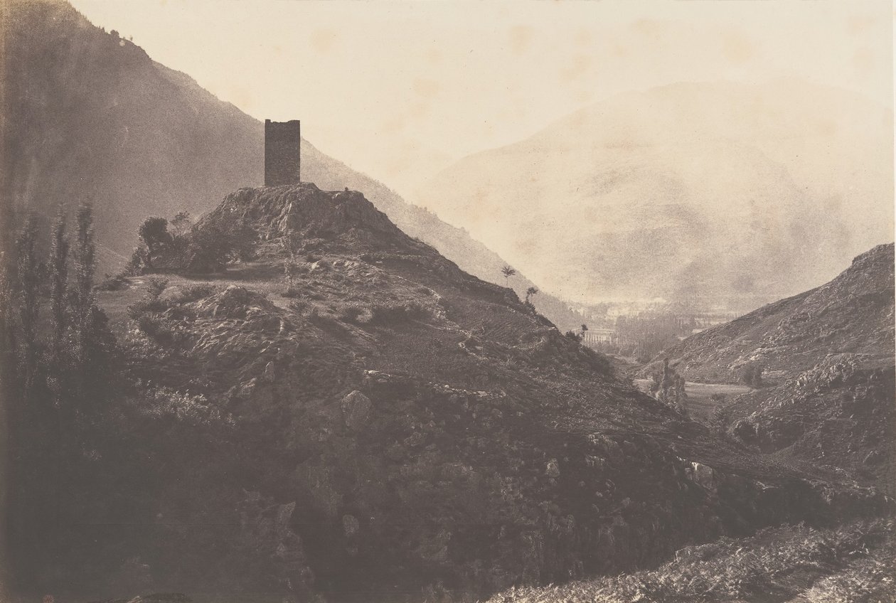 Utsikt over Luchon-dalen tatt fra tårnet til Castelvieilh, 1853. av Joseph Vigier