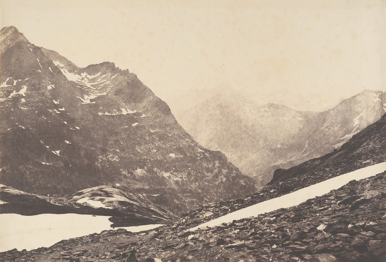 Utsikt over delen av Maladetta og fjellene fra toppen av havnen i Vénasque, 1853. av Joseph Vigier