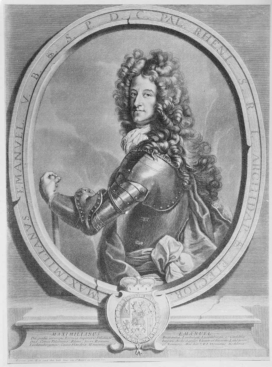 Maximilian II Emanuel, kurfyrst av Bayern, gravert av Cornelis Vermeulen (gravering) av Joseph Vivien