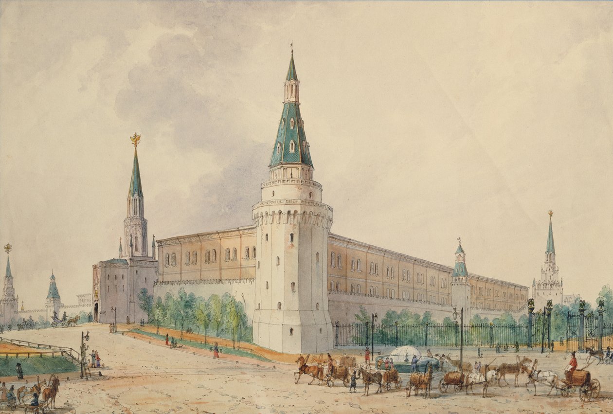 Oppstandelsesplassen og Alexanderhagen i Moskva av Joseph Vivien