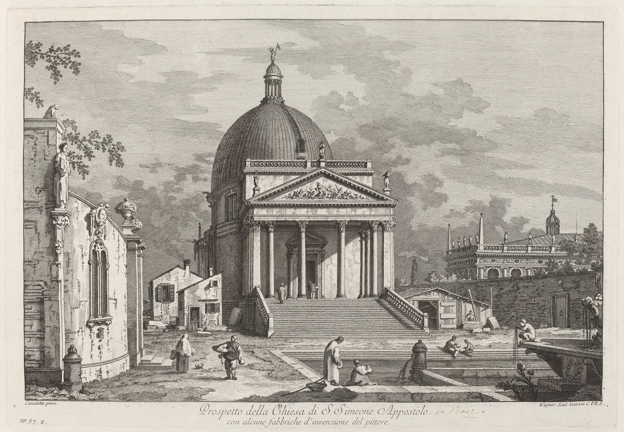 Prospekt fra Church of SAN. Simeone Apostolo, 1742. av Joseph Wagner