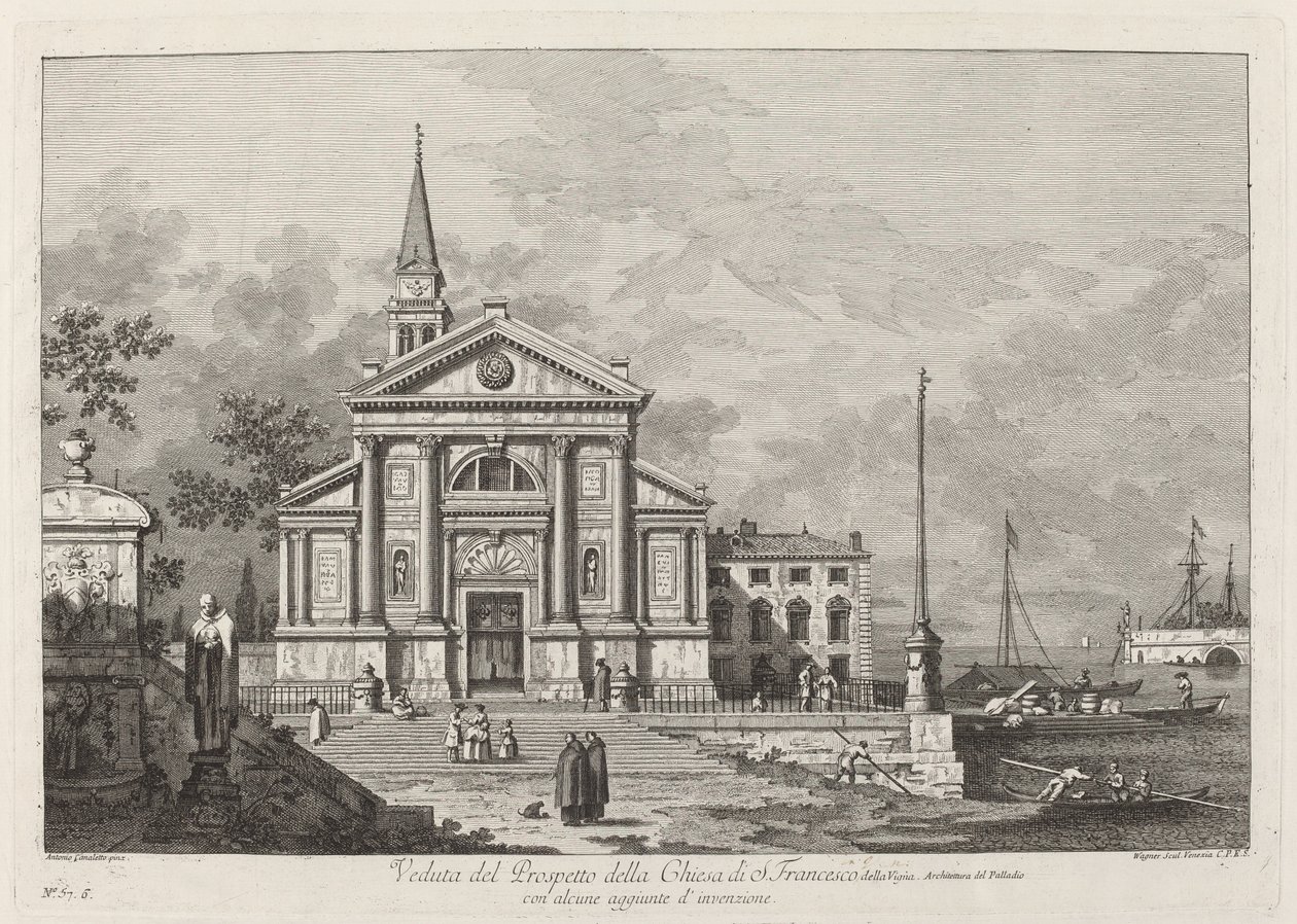 Visning av prospektet til kirken S. Francesco av Joseph Wagner after Canaletto