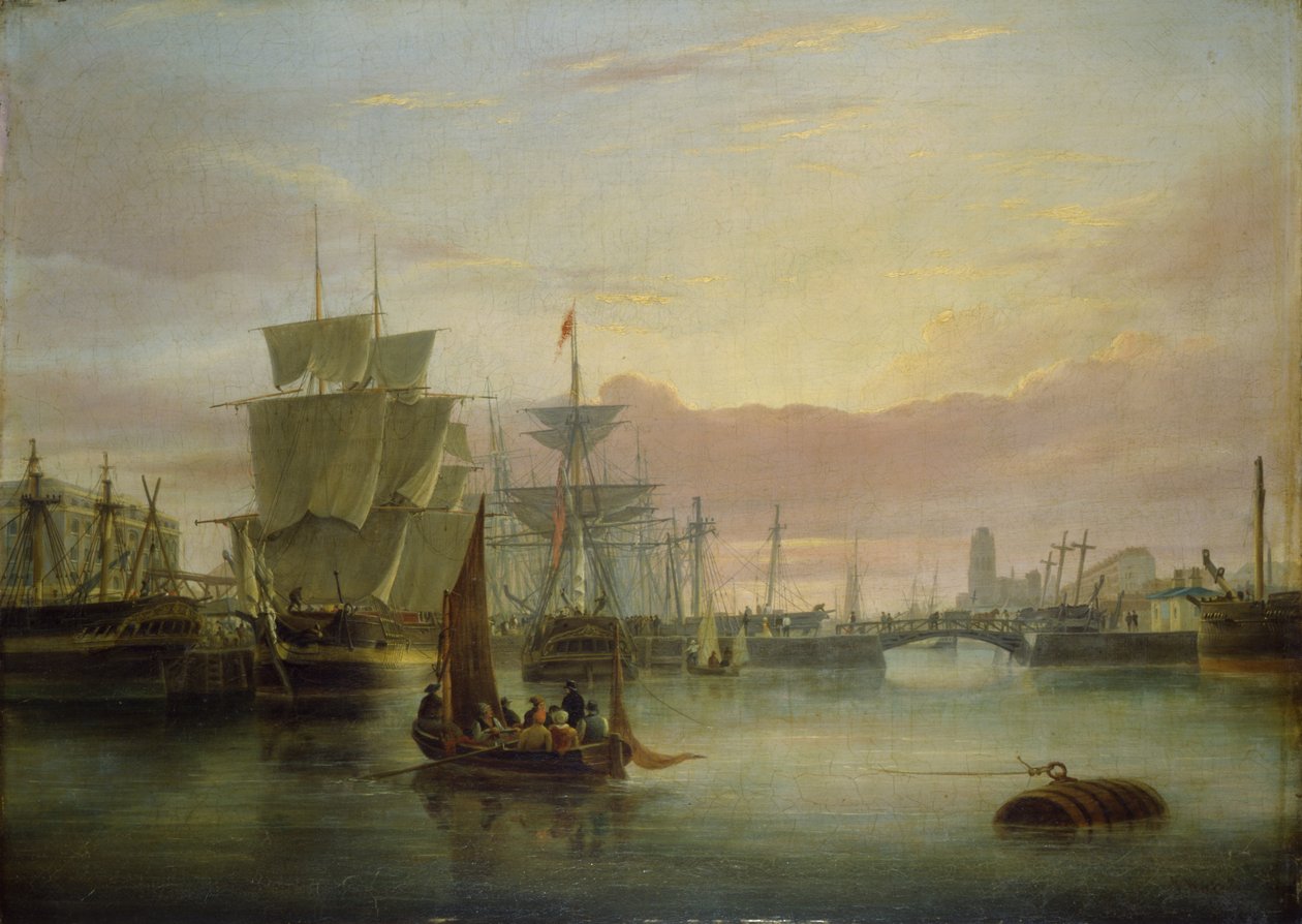The Floating Harbour, Bristol, med Prince Street Bridge av Joseph Walter