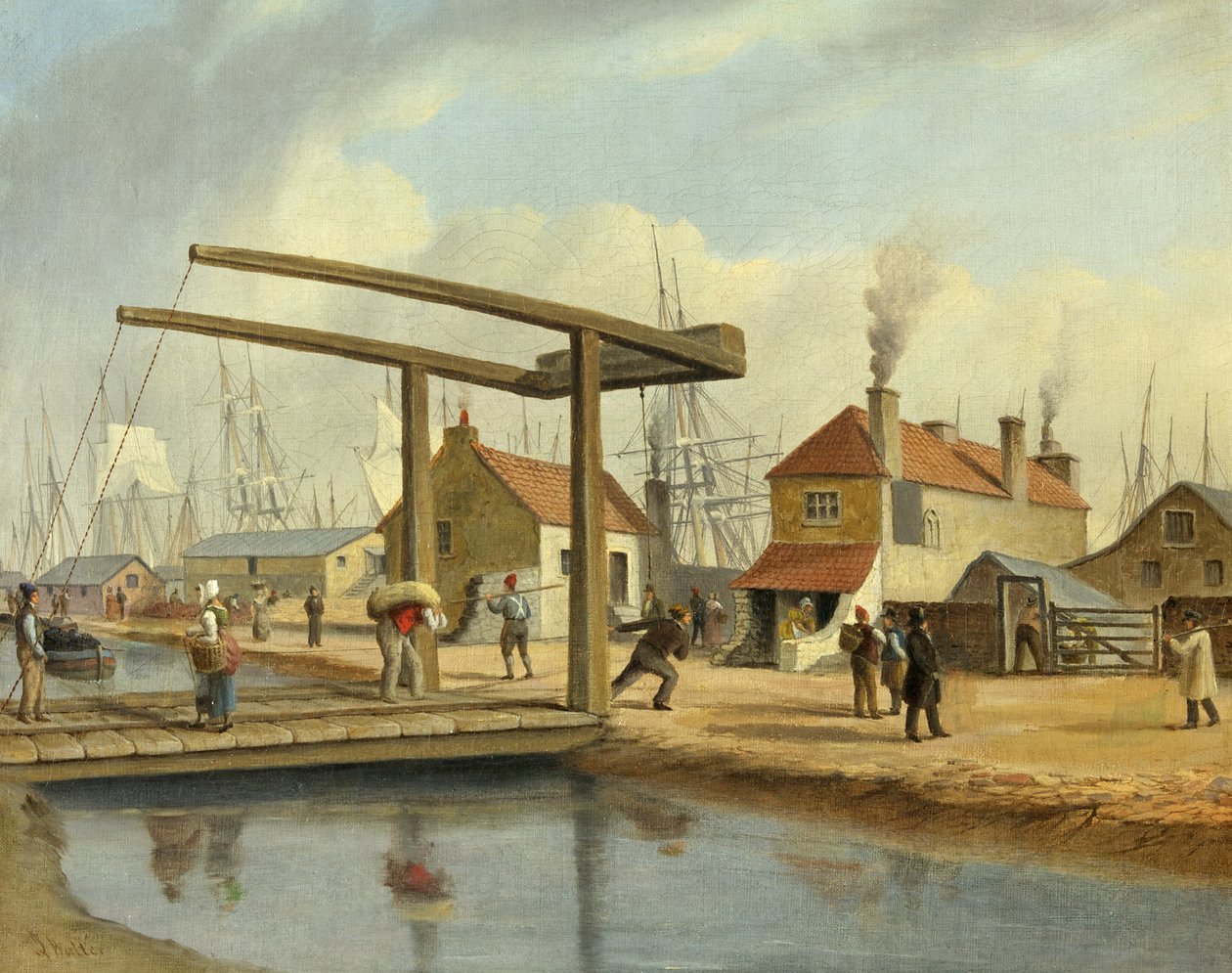 Monmouthshire-kanalen i Newport, 1800-1850 av Joseph Walter