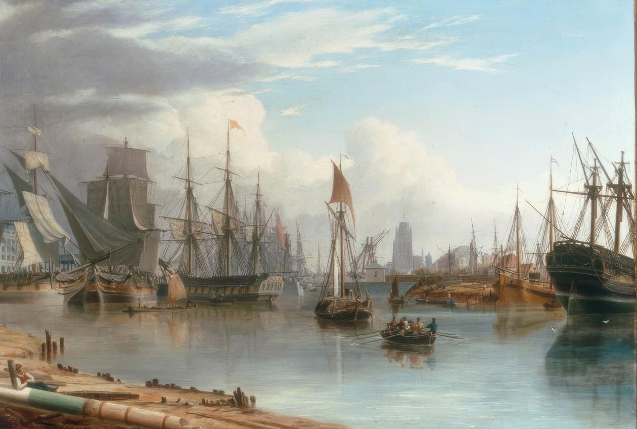 Utsikt over den flytende havnen, Bristol av Joseph Walter