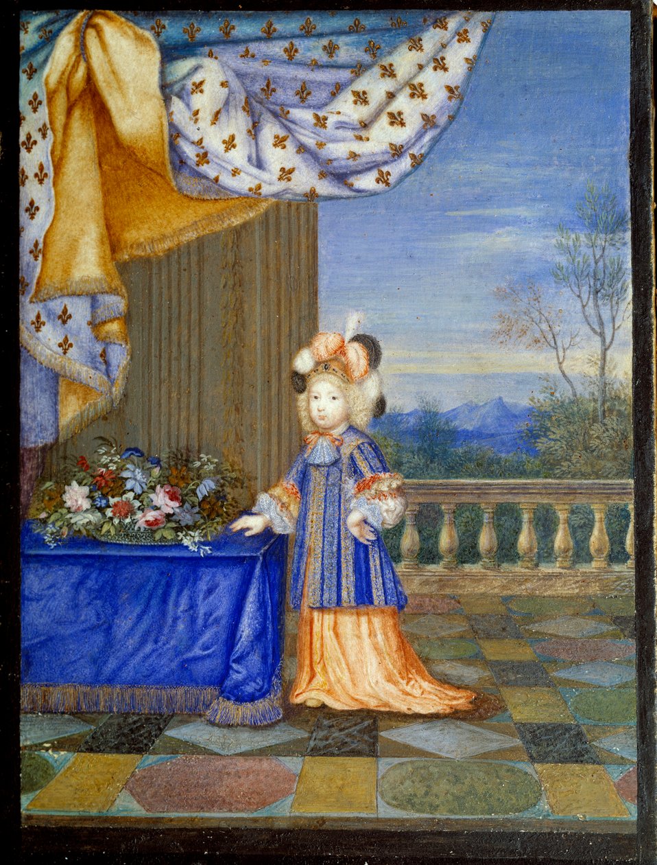 Portrett i full lengde av Grand Dauphin Louis av Frankrike, sønn av Louis XIV Maleri av Joseph Werner den yngre (1637-1710) av Joseph Werner