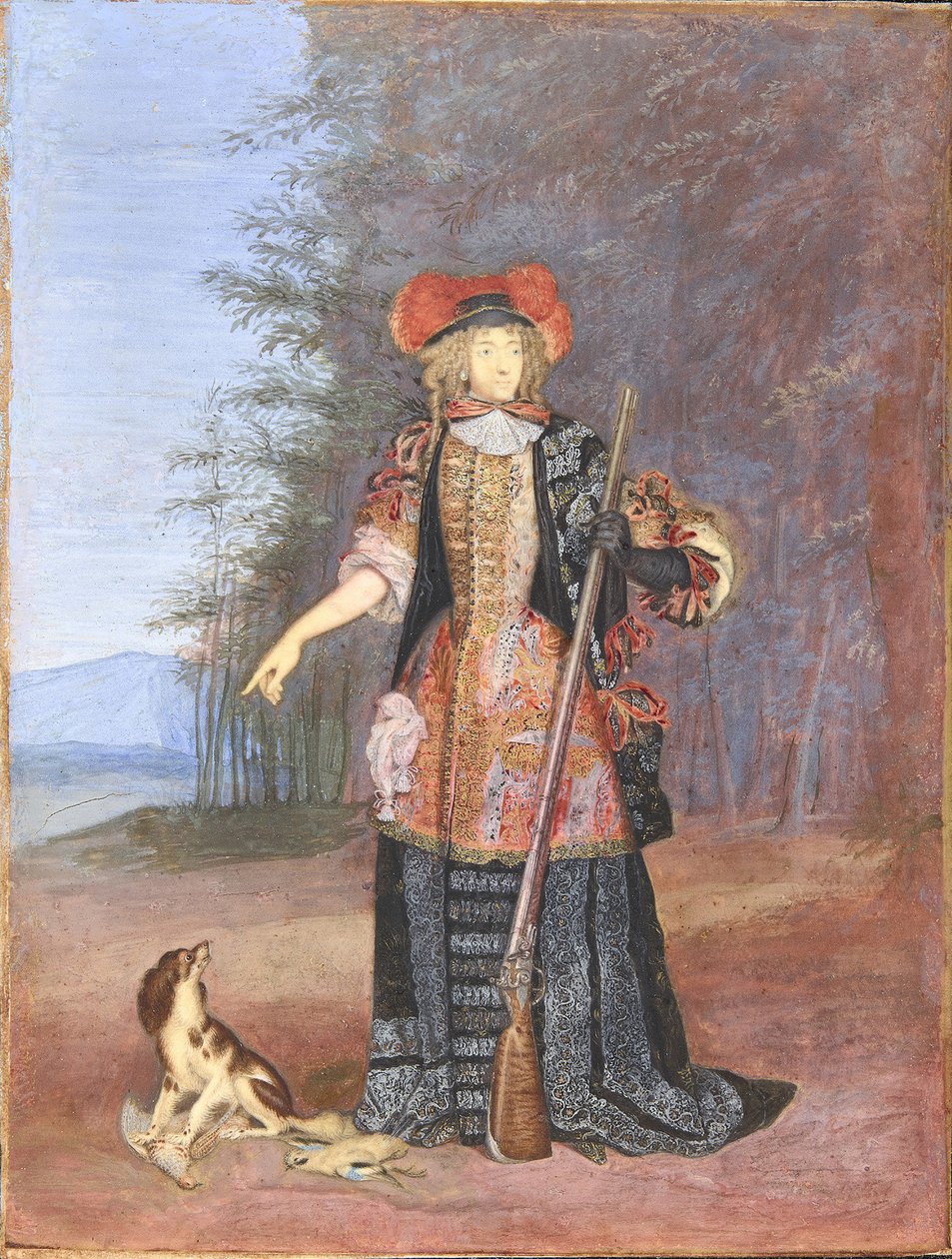 Portrett av Elizabeth Charlotte, prinsesse Palatine 1652-1722, hertuginne av Orléans, ca 1671. av Joseph Werner