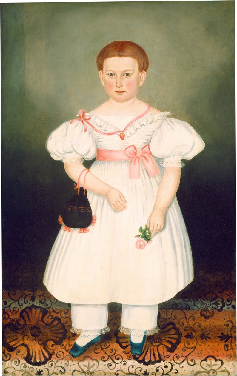 Jente med nettmaske og rose av Joseph Whiting Stock