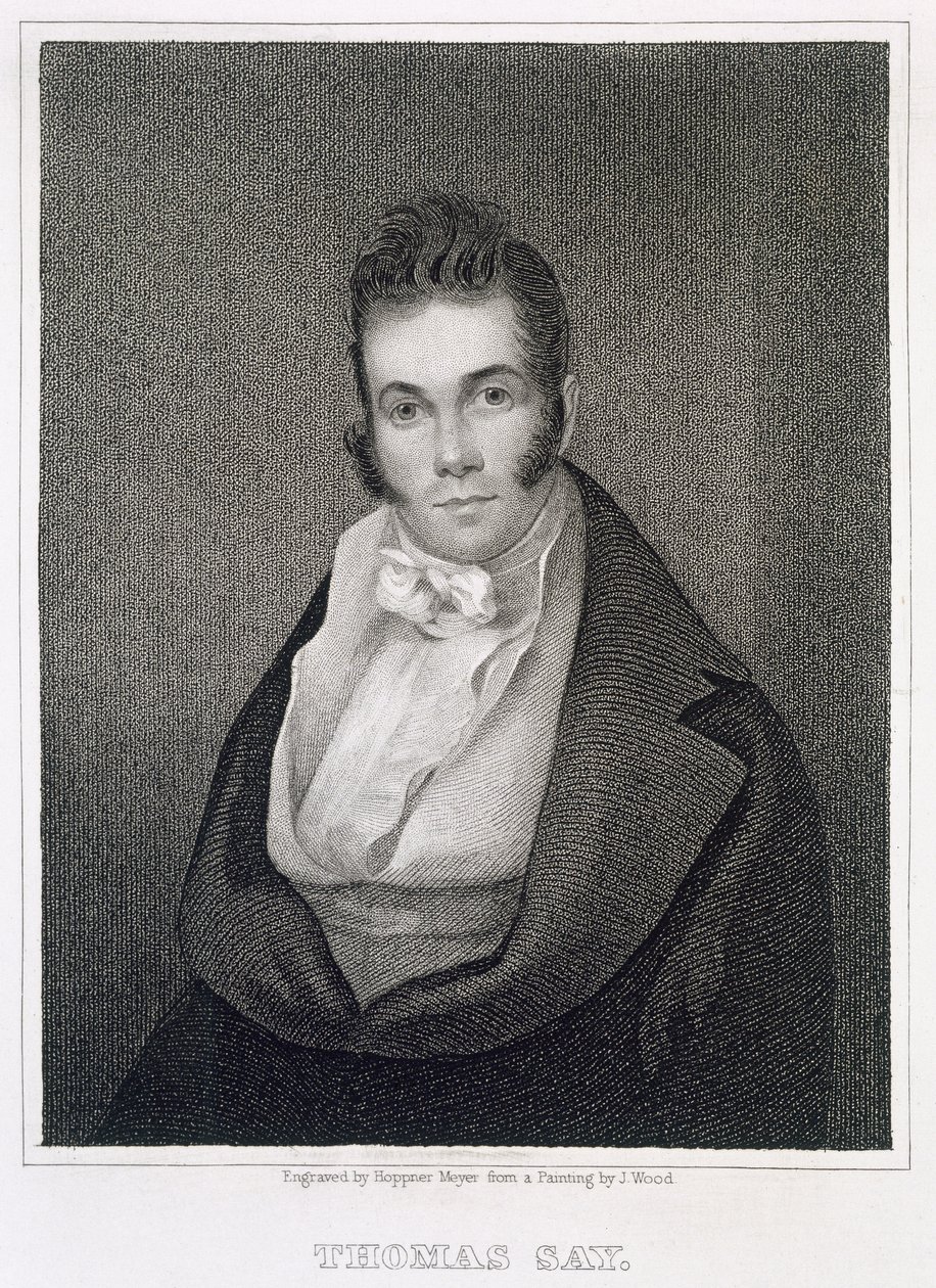 Thomas Say (1787-1834), gravert av Henry Hoppner Meyer (1787-1847) av Joseph Wood