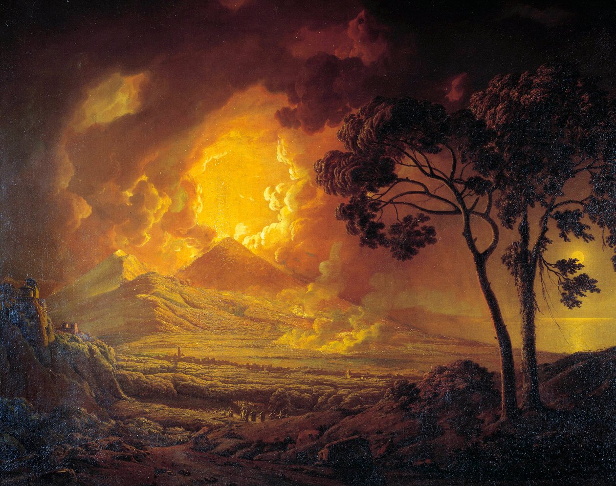 Vesuvaens utbrudd med hodet til Saint January-døren i prosesjon Maleri av Joseph Wright fra Derby (1734-1797) Moskva fra 1700-tallet, Pushkin-museet av Joseph Wright of Derby