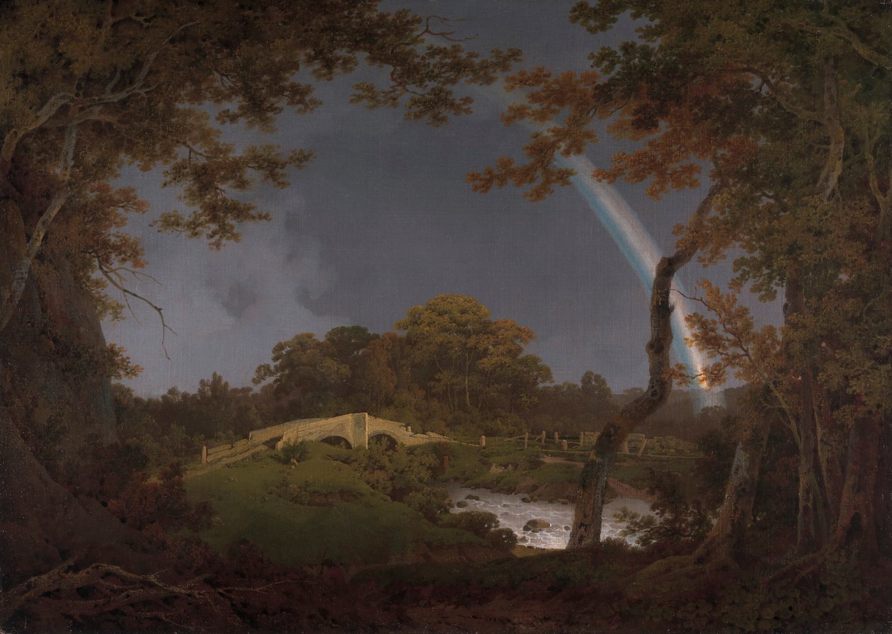 Landskap med en regnbue av Joseph Wright of Derby