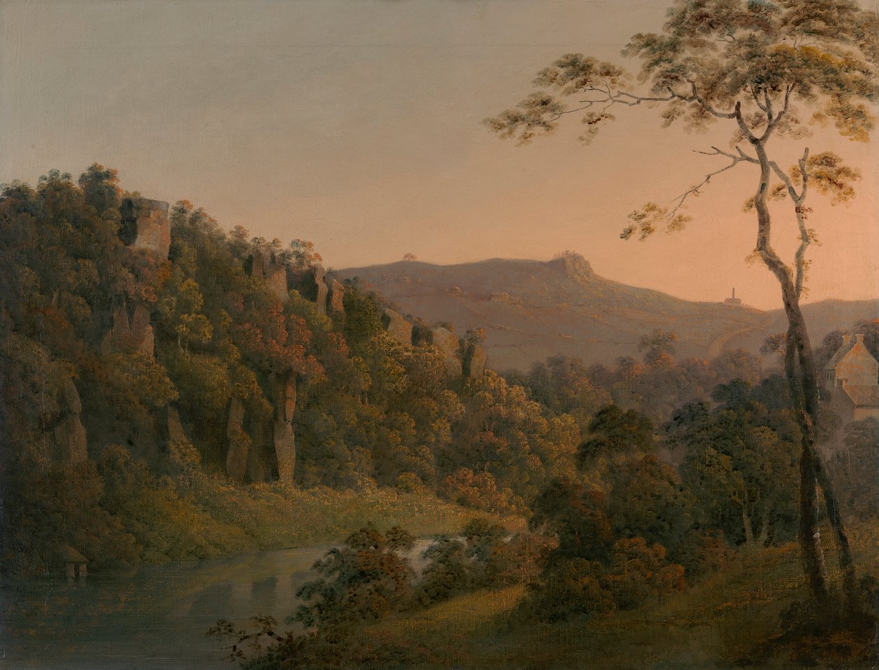 Matlock Dale, ser mot Black Rock Escarpment av Joseph Wright of Derby