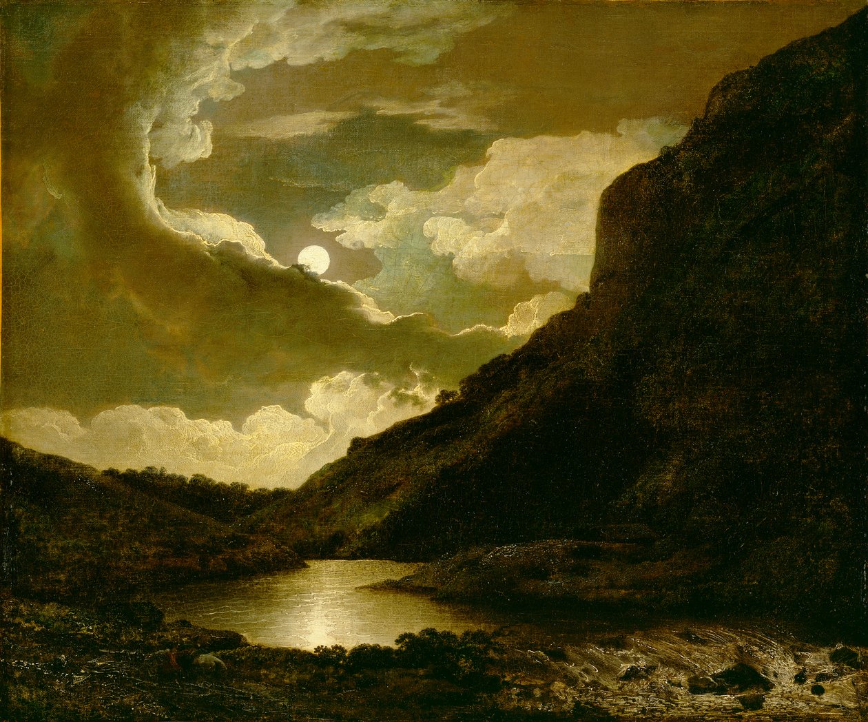 Matlock Tor av Moonlight, ca. 1778 av Joseph Wright of Derby